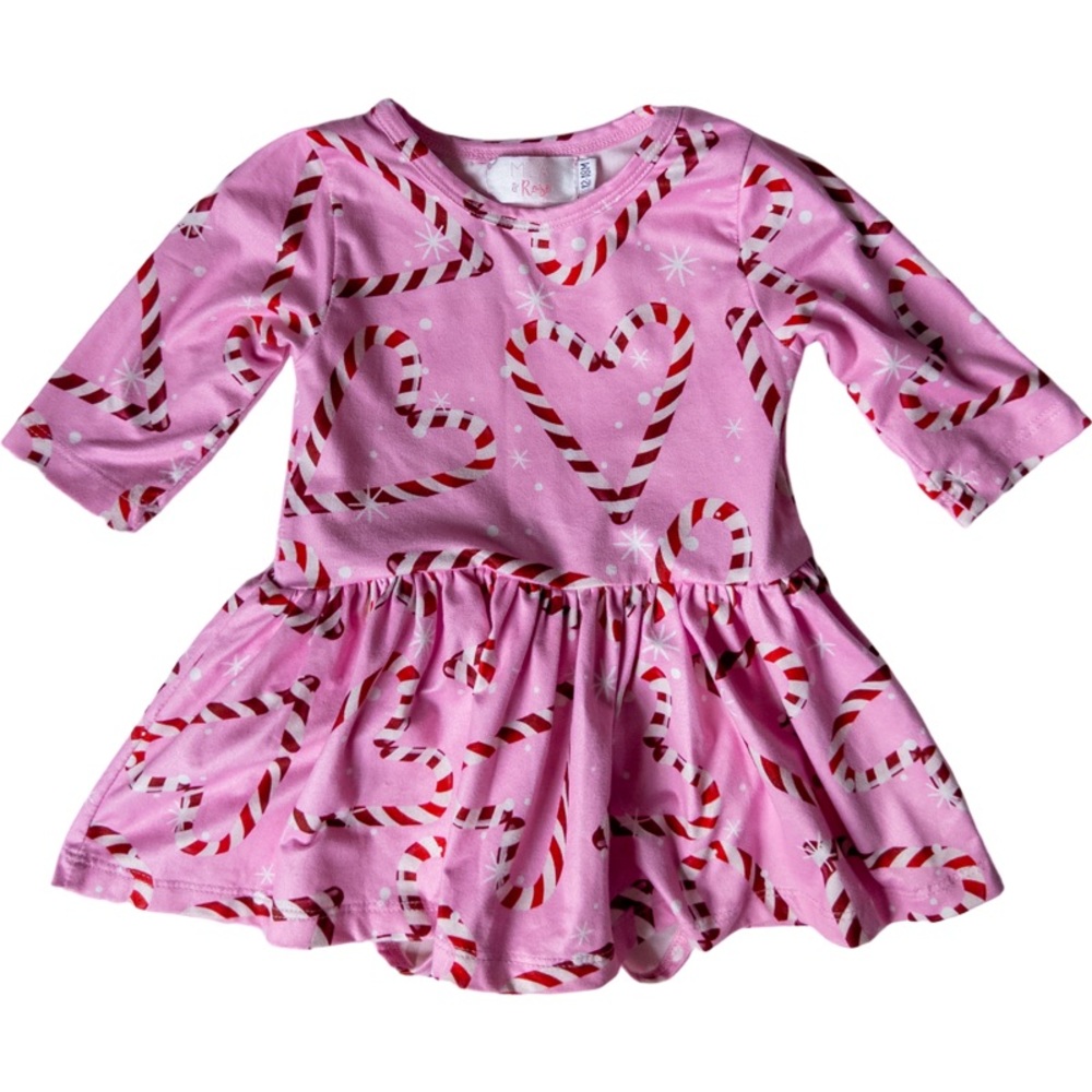 Mila & Rose :: Candy Cane 3/4 Sleeve Twirl Dress Size 12-18M
